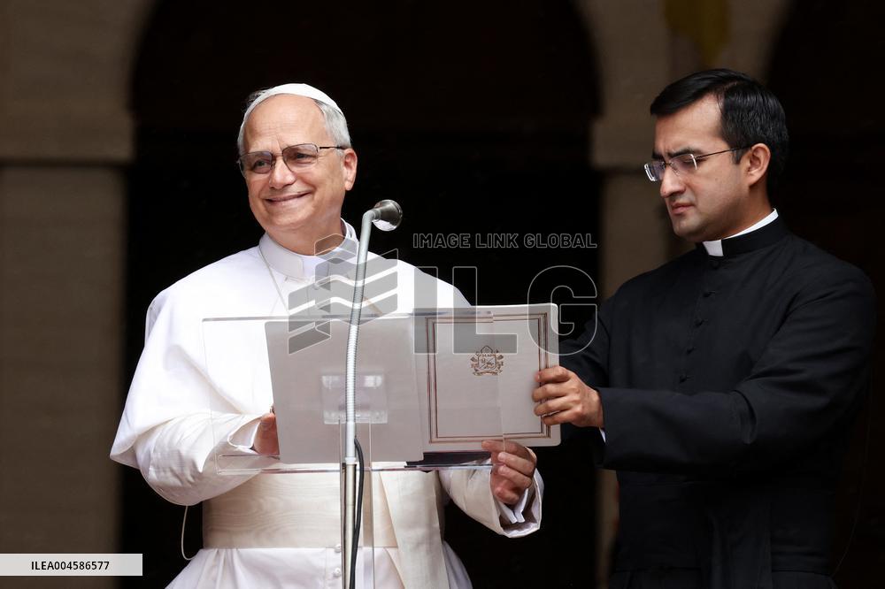 Pope Leo XIV Leads The Angelus Prayer In Castel Gandolfo