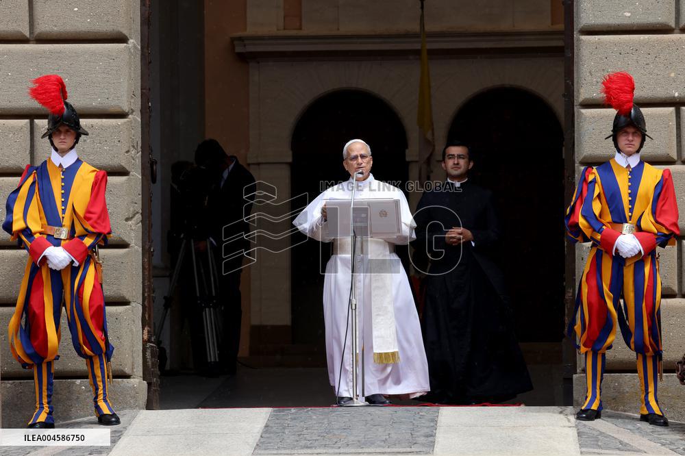 Pope Leo XIV Leads The Angelus Prayer In Castel Gandolfo