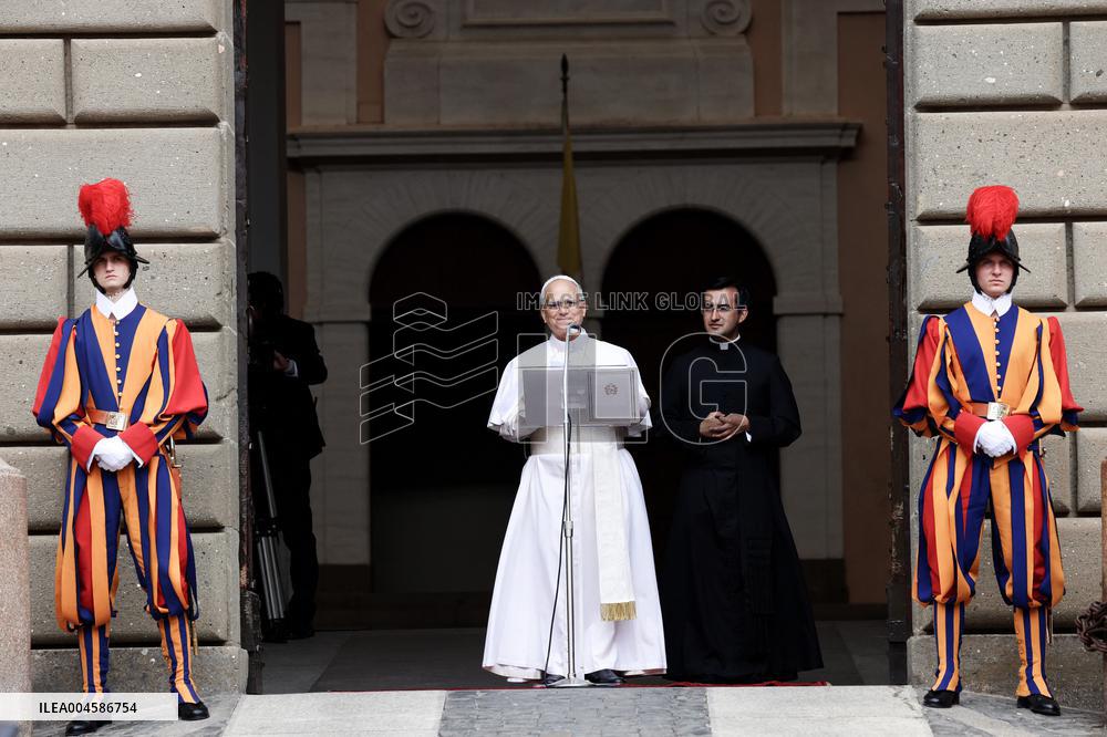Pope Leo XIV Leads The Angelus Prayer In Castel Gandolfo