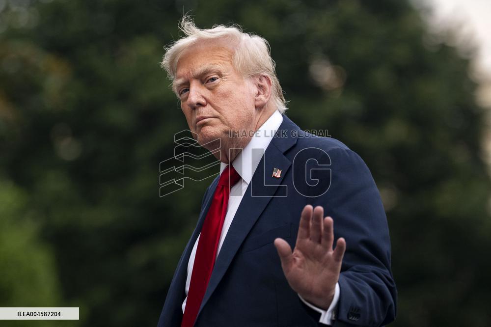 President Donald Trump Returns to the White House in Washington, DC