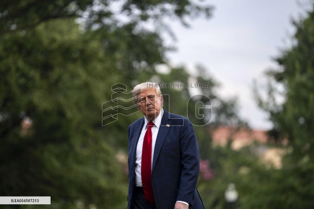 President Donald Trump Returns to the White House in Washington, DC
