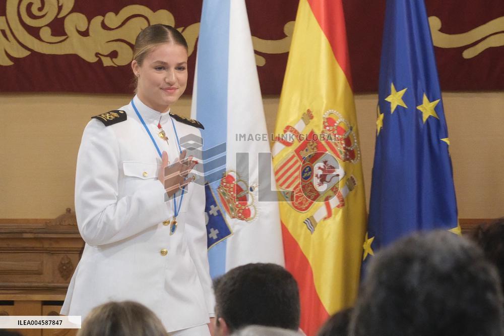 Princess Leonor during the Galicia 2025 gold medal ceremony - Santiago de Compostela