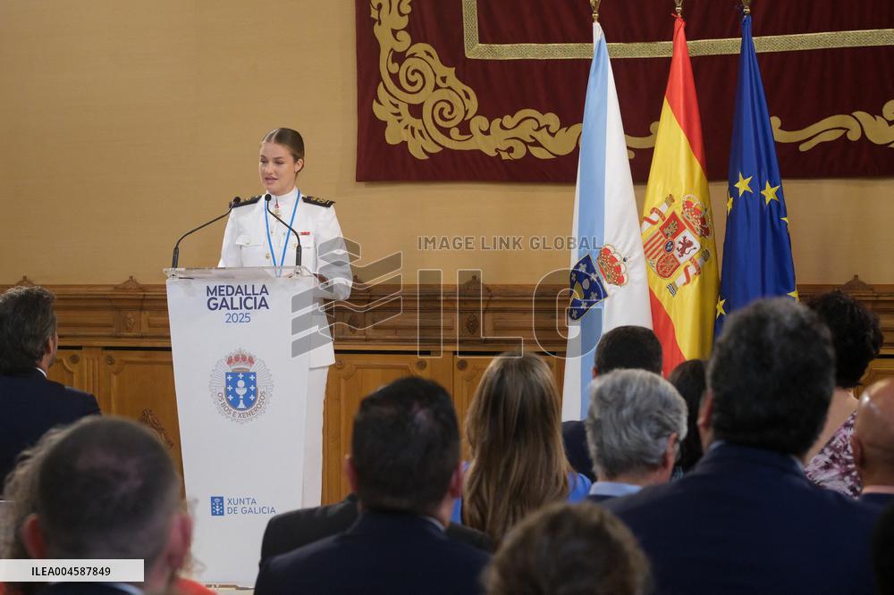 Princess Leonor during the Galicia 2025 gold medal ceremony - Santiago de Compostela