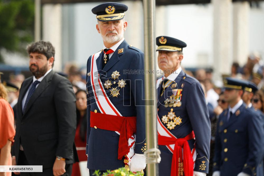 King Felipe VI during the delivery of Royal Dispatches at the General Air and Space Academy - San Javier