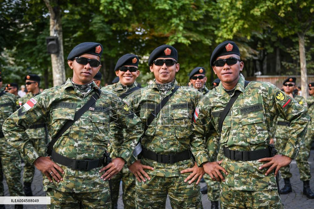 Indonesian army preparation on Bastille Day Pre ceremony in Paris FA