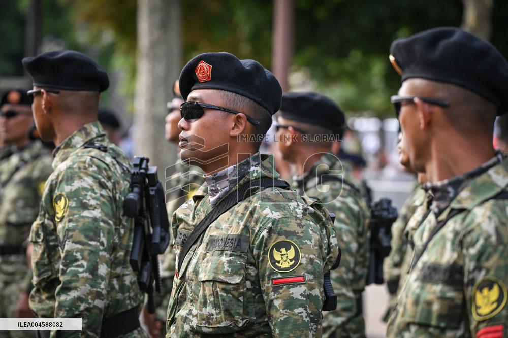 Indonesian army preparation on Bastille Day Pre ceremony in Paris FA