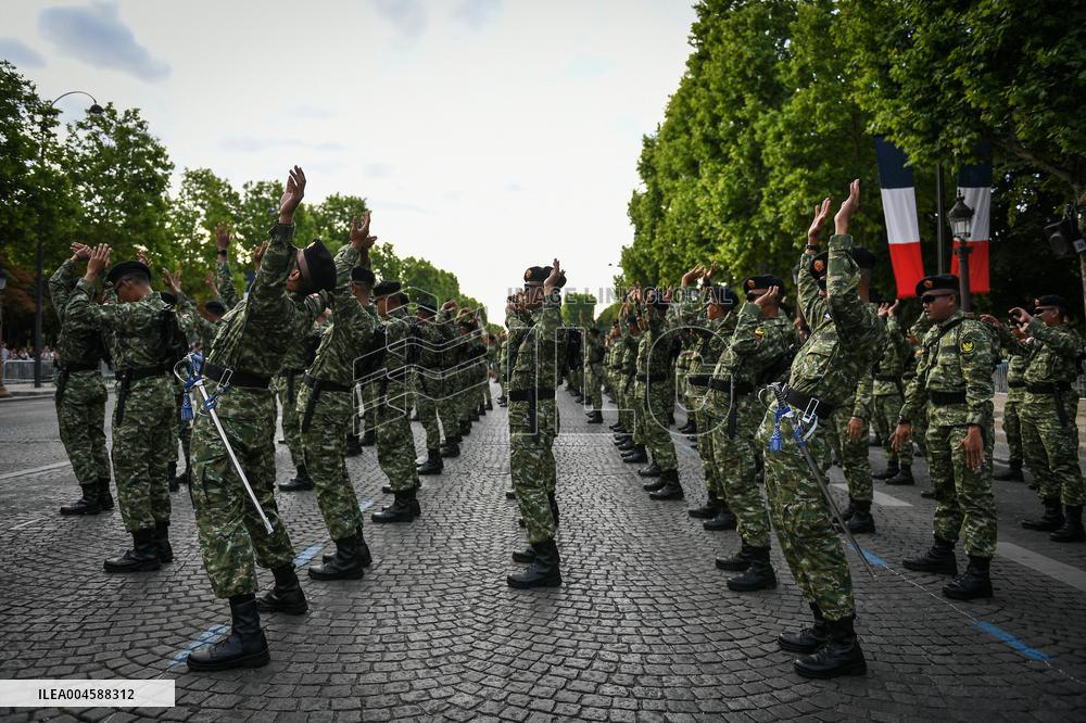 Indonesian army preparation on Bastille Day Pre ceremony in Paris FA