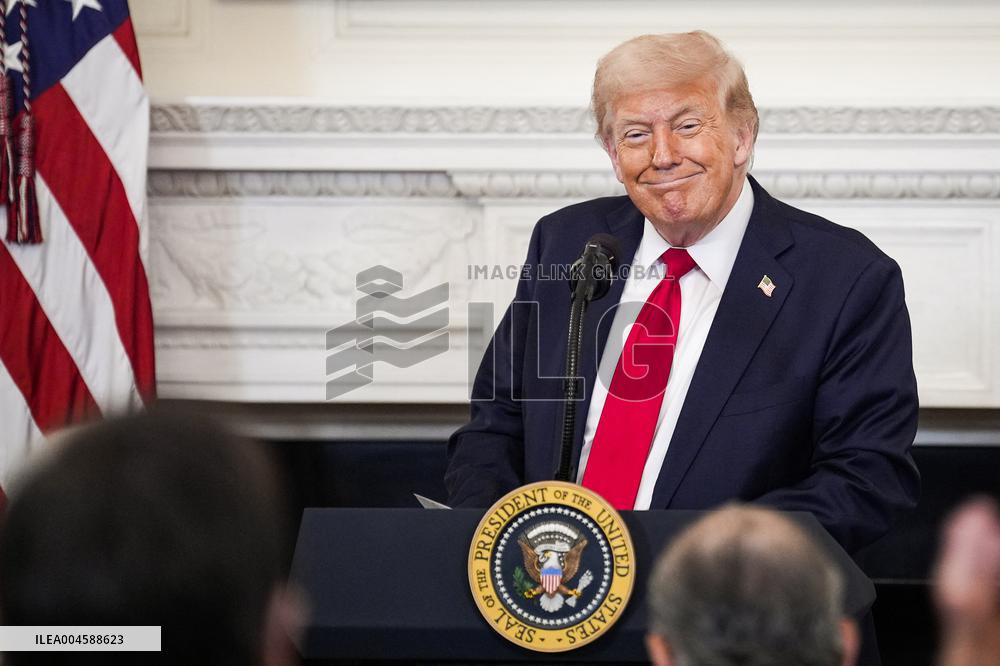 US President Donald Trump participates in the White House Faith Office Luncheon - Washington