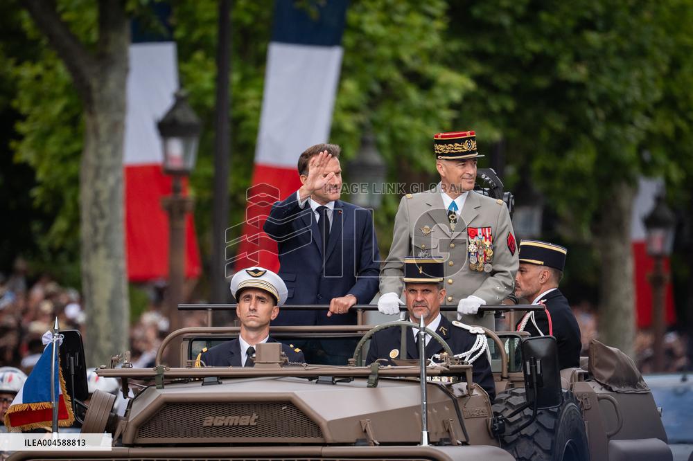 Macron at Bastille Day Parade - Paris