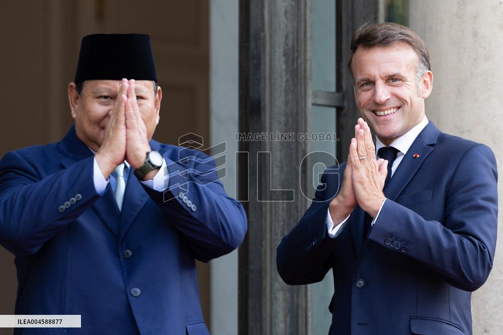 Emmanuel Macron welcomes Indonesian President prior a working diner - Paris