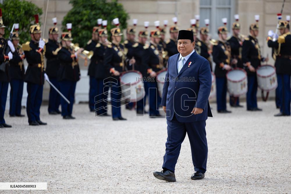 Emmanuel Macron welcomes Indonesian President prior a working diner - Paris