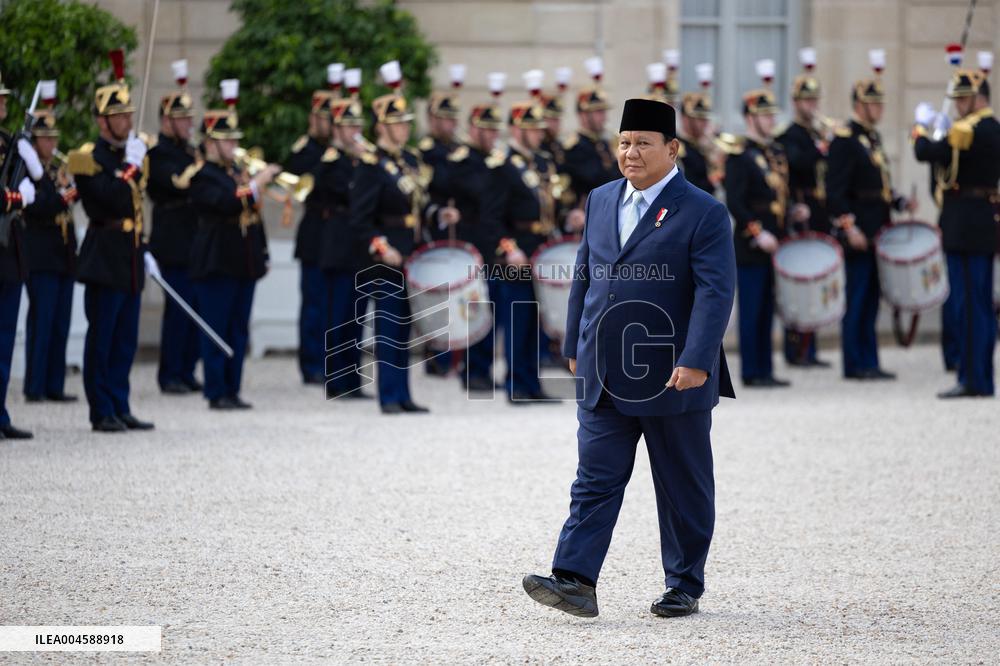 Emmanuel Macron welcomes Indonesian President prior a working diner - Paris