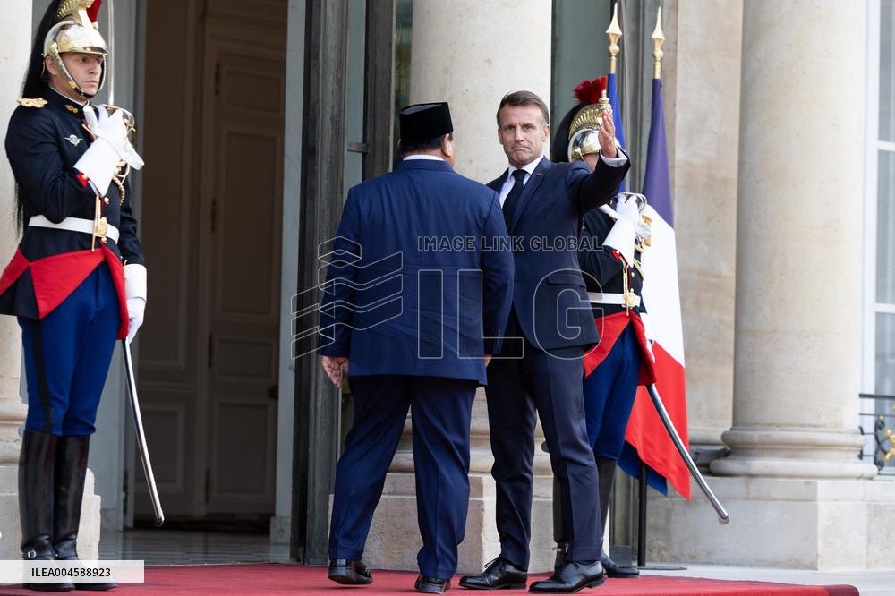 Emmanuel Macron welcomes Indonesian President prior a working diner - Paris