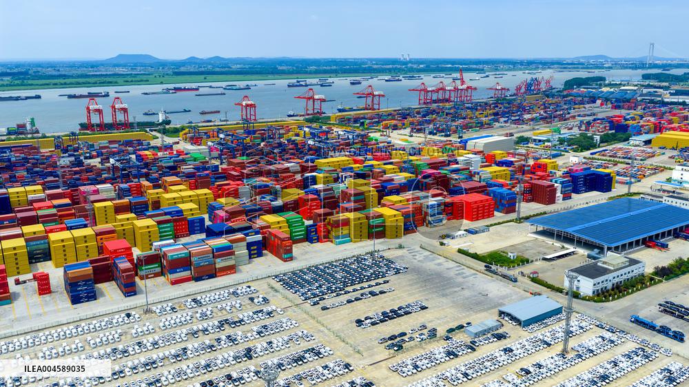 Longtan Port Container Terminal Foreign Trade Containers in Nanjing