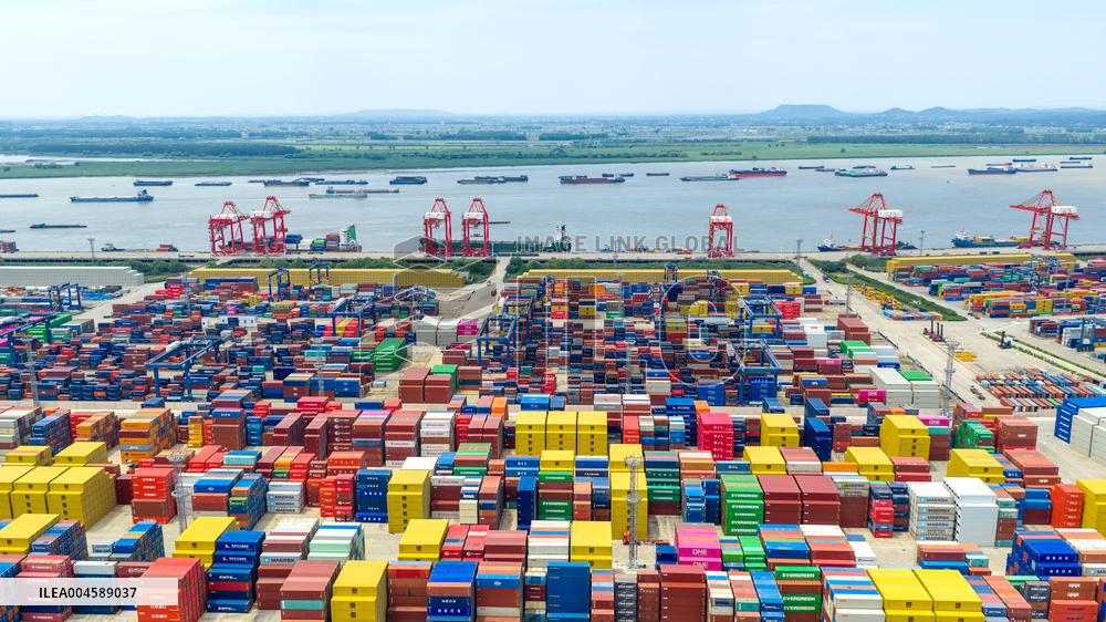 Longtan Port Container Terminal Foreign Trade Containers in Nanjing