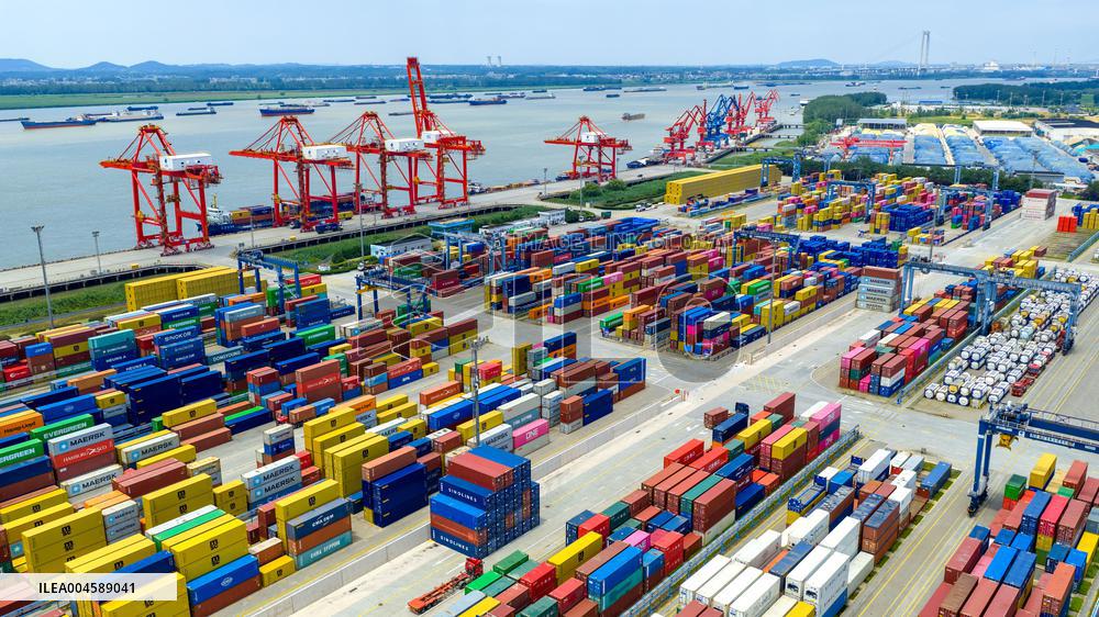 Longtan Port Container Terminal Foreign Trade Containers in Nanjing