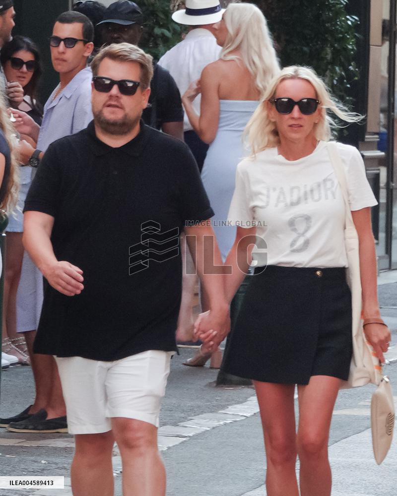James Corden And Julia Carey Strolling - Saint-Tropez