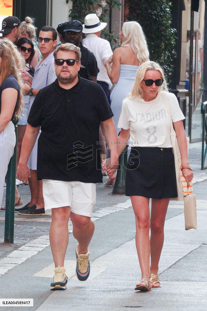 James Corden And Julia Carey Strolling - Saint-Tropez