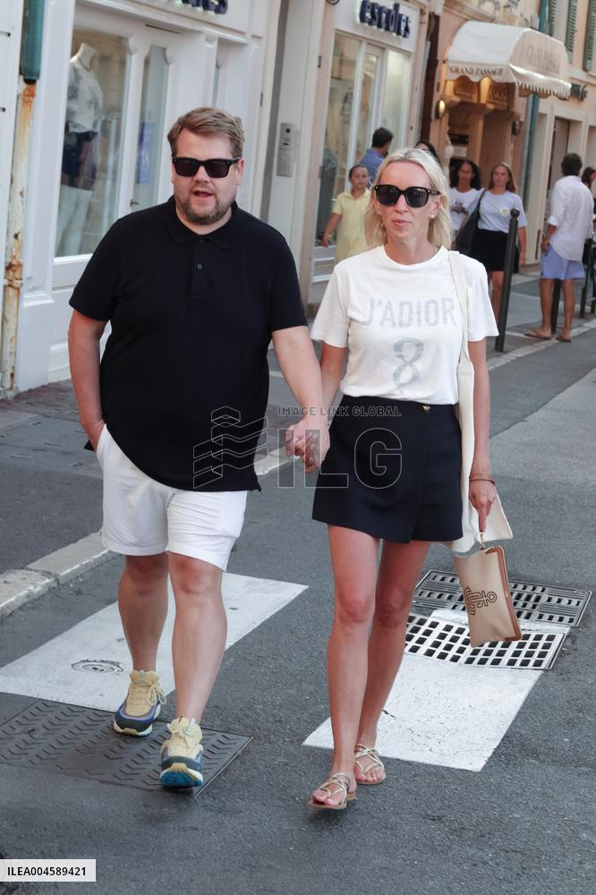 James Corden And Julia Carey Strolling - Saint-Tropez