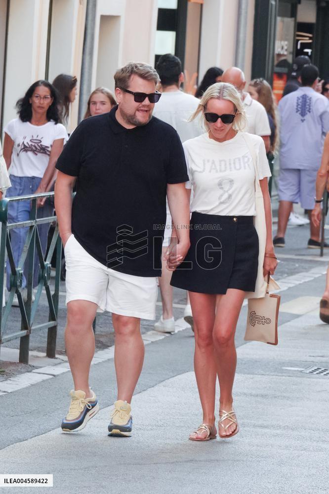 James Corden And Julia Carey Strolling - Saint-Tropez