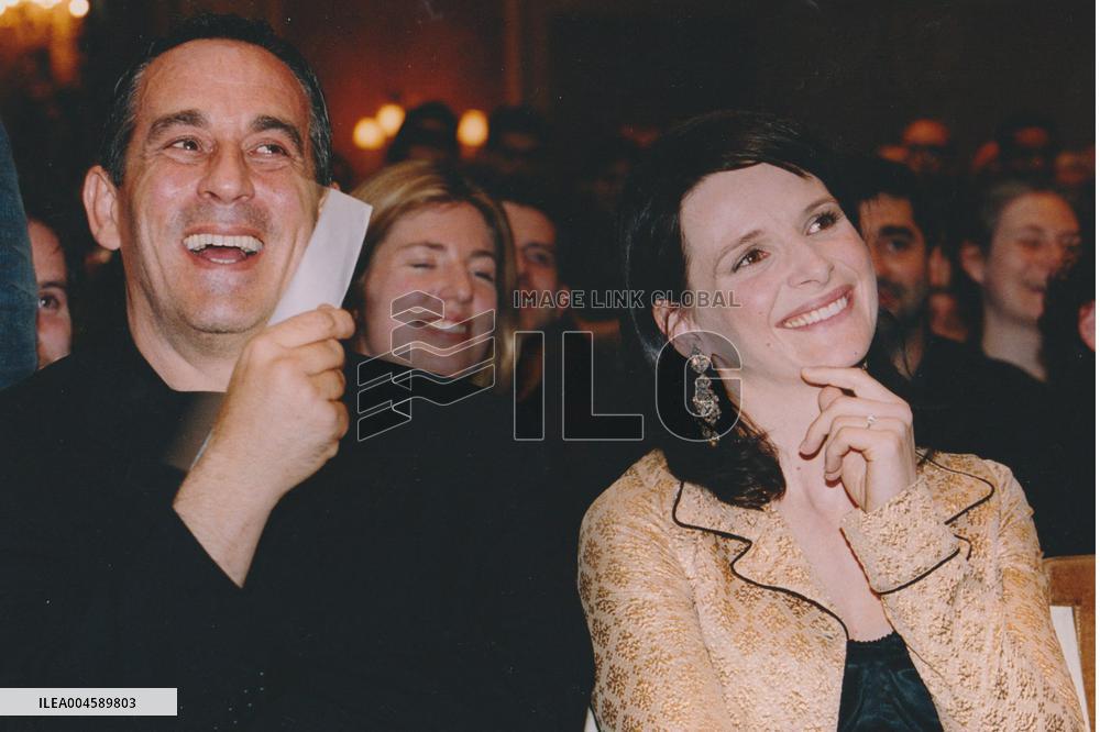 Thierry Ardisson and Juliette Binoche