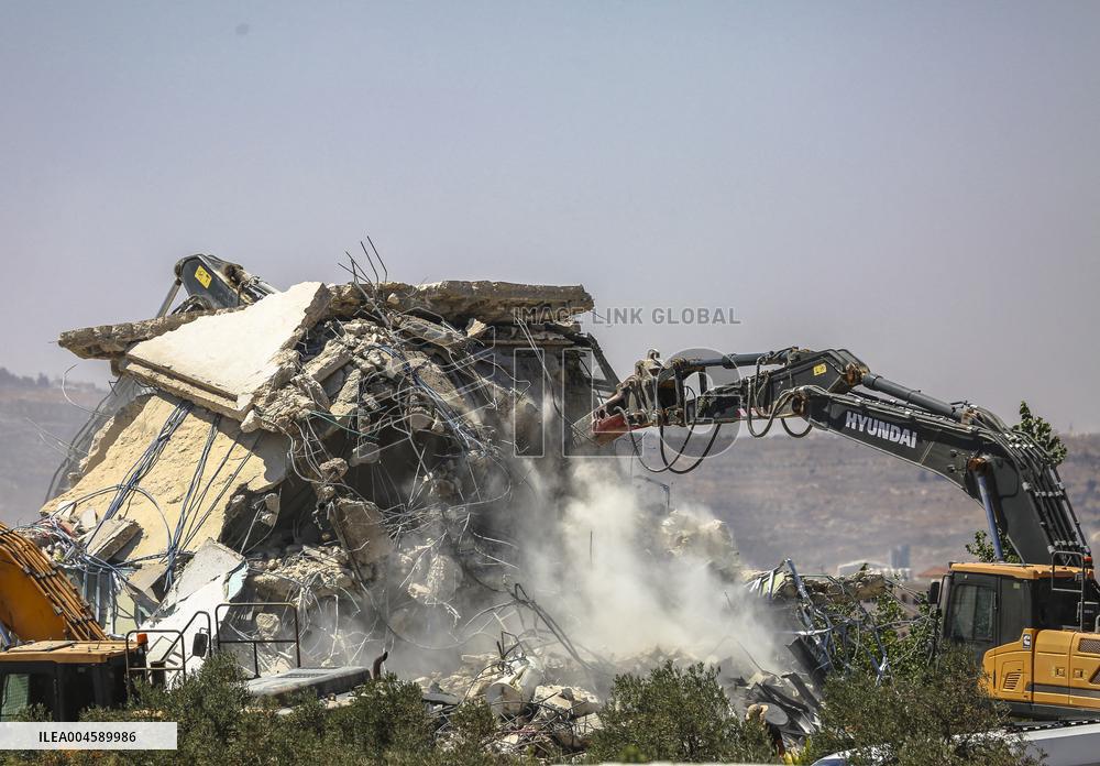 Israeli Army Destroys Palestinain House - West Bank