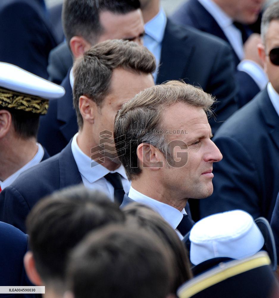 French President Macron At The Bastille Day Parade - Paris
