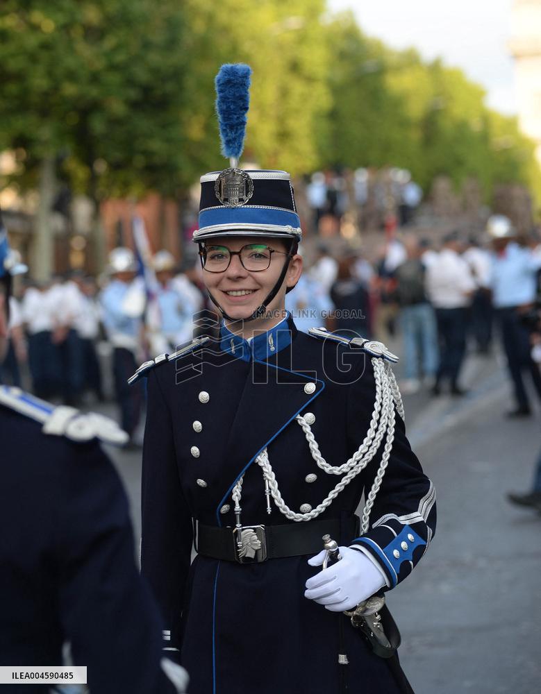 Installation of the July 14 parade on the Champs-Elysees - Paris