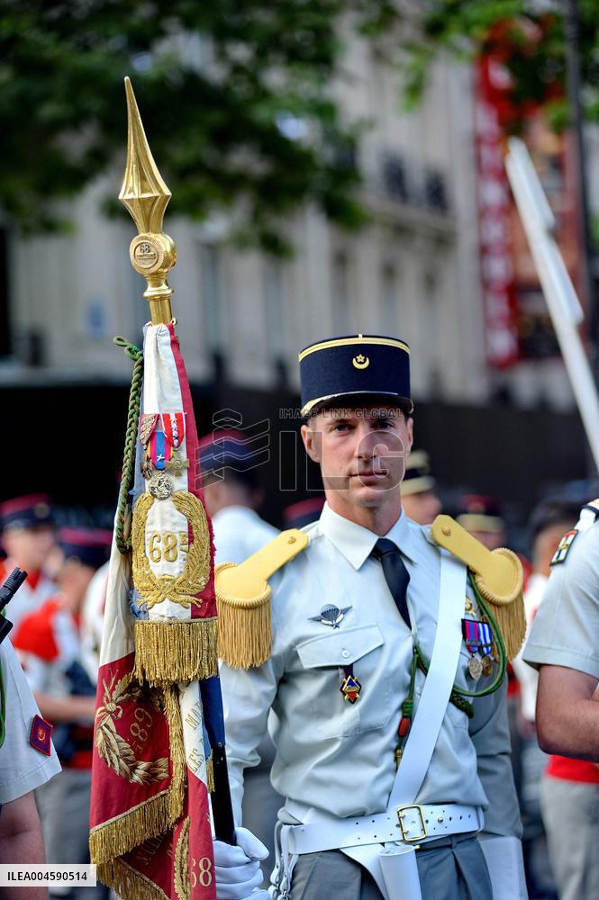 Installation of the July 14 parade on the Champs-Elysees - Paris