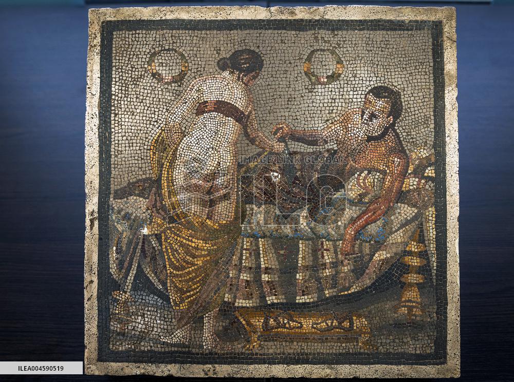 Erotic Roman Mosaic Stolen By Wehrmacht Officer Returns to Pompeii - Italy