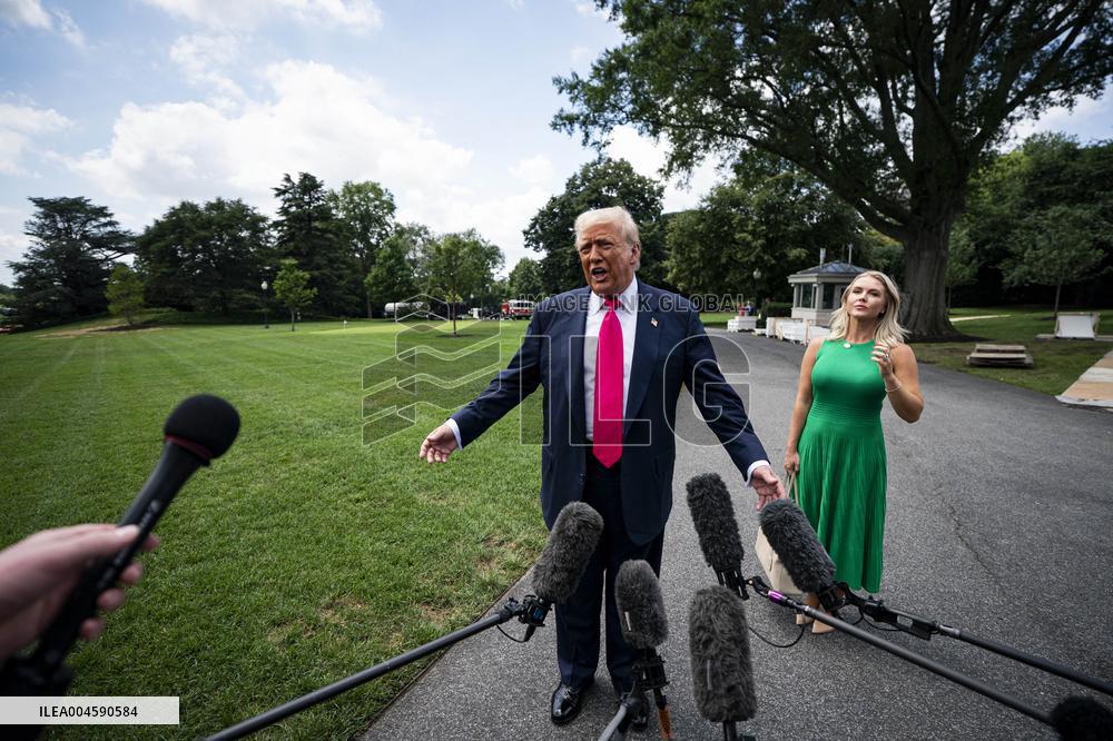 US President Donald Trump boards Marine One