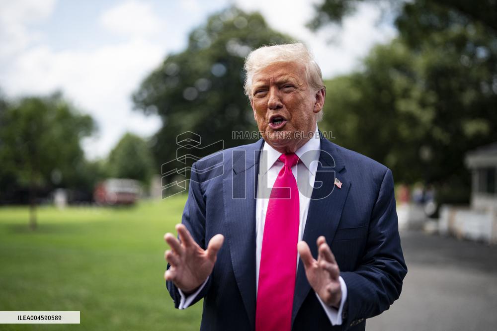 US President Donald Trump boards Marine One