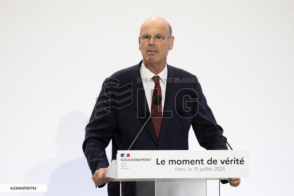 Francois Bayrou unveil the main guidelines of France 2026 budget - Paris