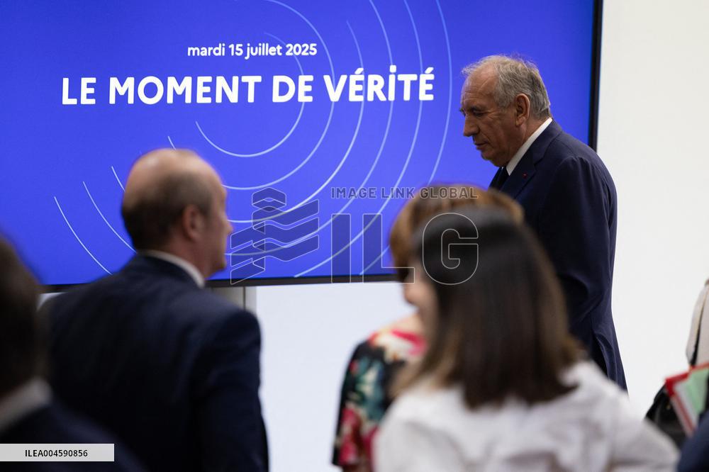 Francois Bayrou unveil the main guidelines of France 2026 budget - Paris