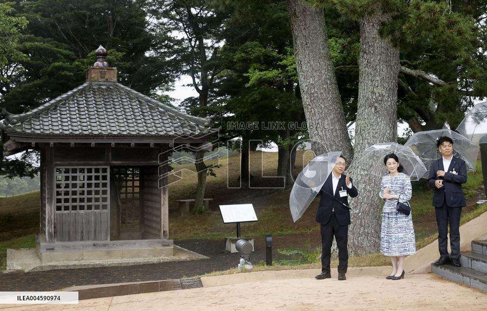Crown princess visits historical site in northeastern Japan