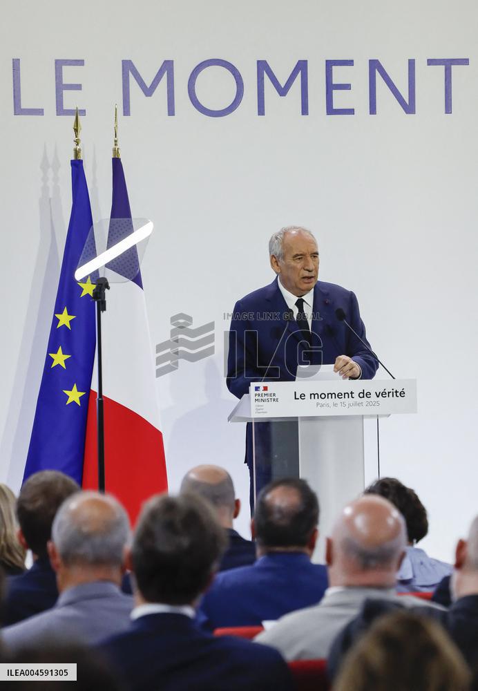 PM Bayrou Unveiling Main Guidelines Of France s 2026 Budget - Paris