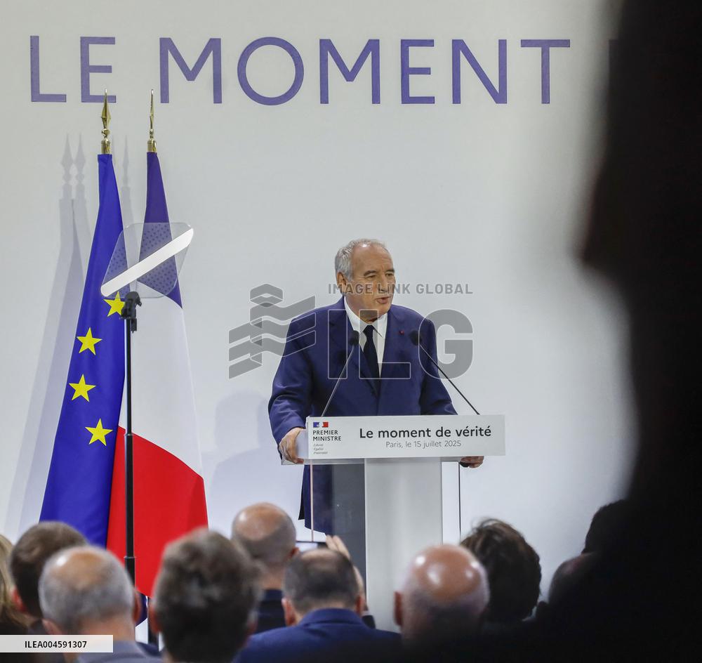 PM Bayrou Unveiling Main Guidelines Of France s 2026 Budget - Paris