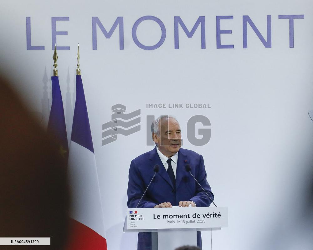 PM Bayrou Unveiling Main Guidelines Of France s 2026 Budget - Paris