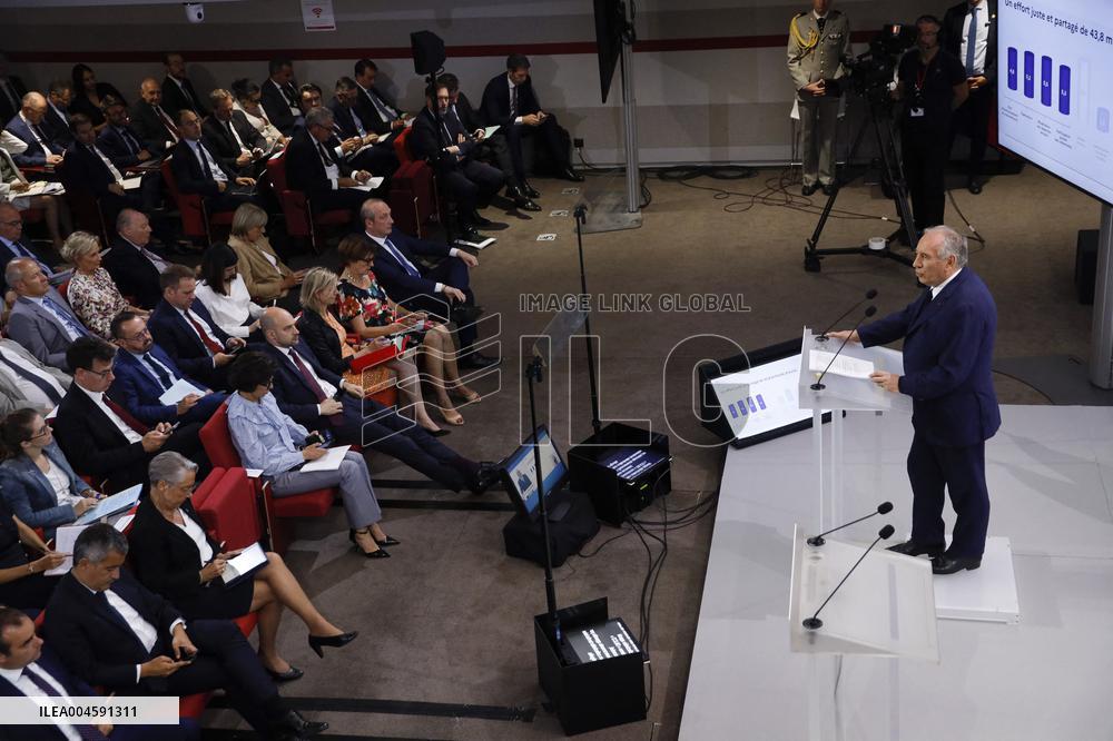 PM Bayrou Unveiling Main Guidelines Of France s 2026 Budget - Paris