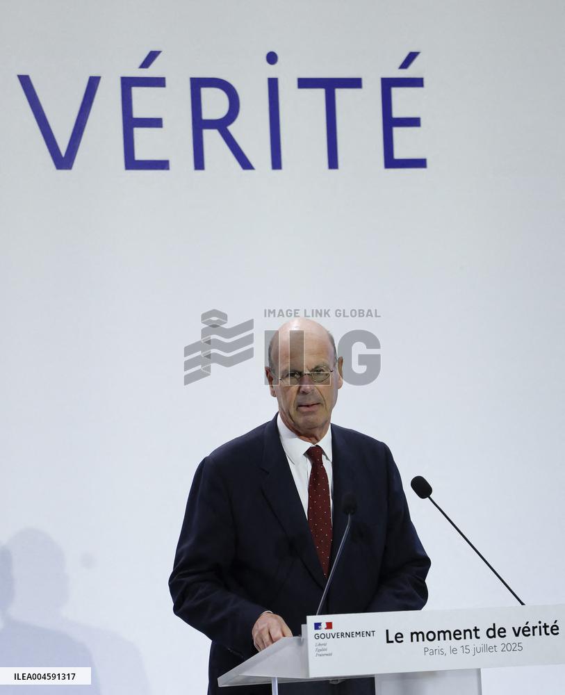 PM Bayrou Unveiling Main Guidelines Of France s 2026 Budget - Paris