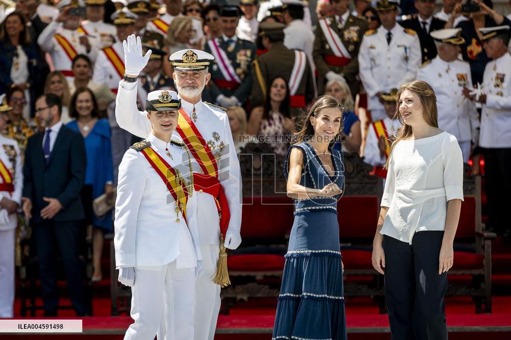 Royal Family Supports Princess Leonor at Flag Swearing Ceremony - Spain