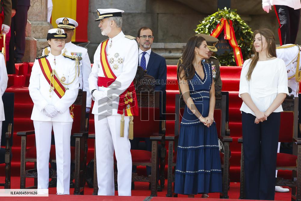 Royal Family Supports Princess Leonor at Flag Swearing Ceremony - Spain