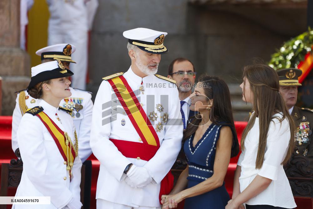 Royal Family Supports Princess Leonor at Flag Swearing Ceremony - Spain