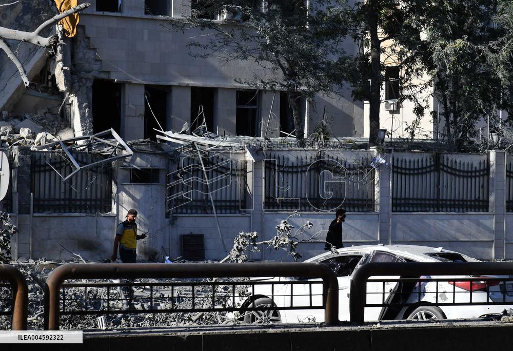 Syrian Army HQ Hit in Israeli Strikes - Damascus