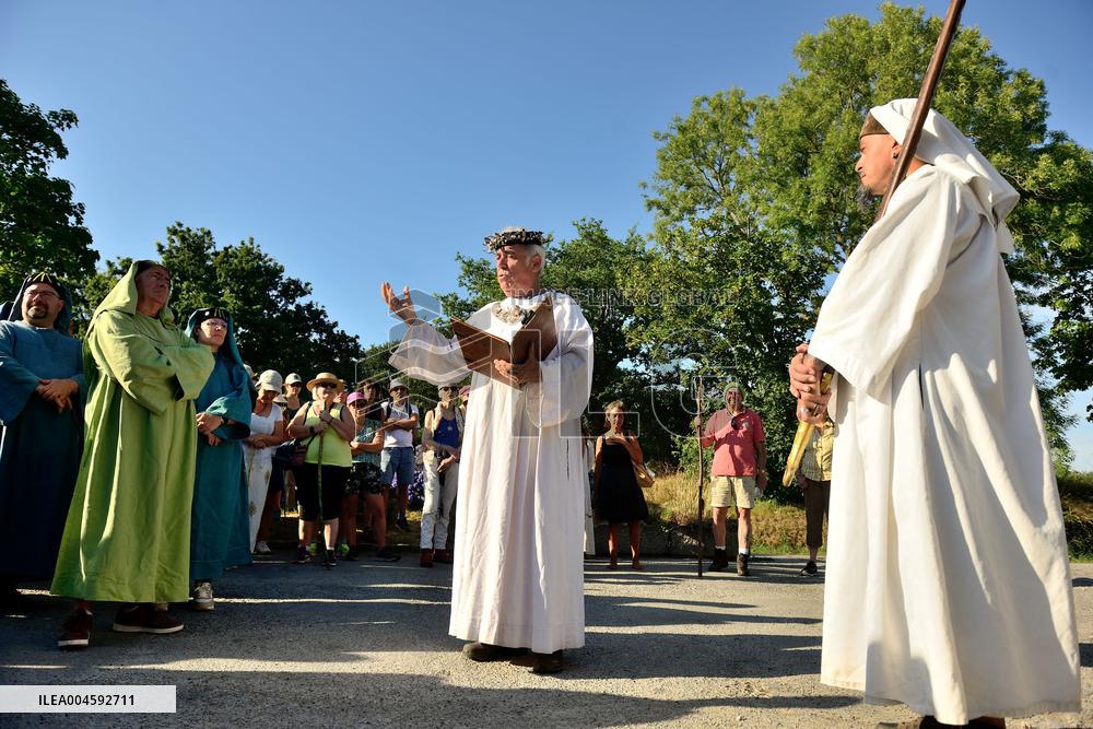 Celtic Druids Hold Tromenie Ceremony in Locronan - France