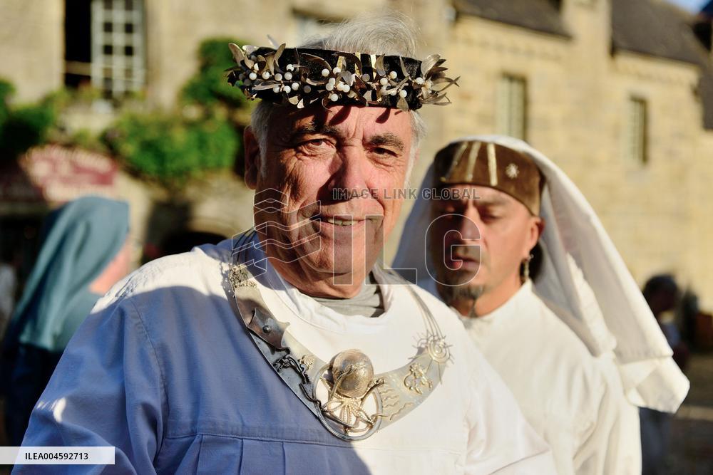 Celtic Druids Hold Tromenie Ceremony in Locronan - France