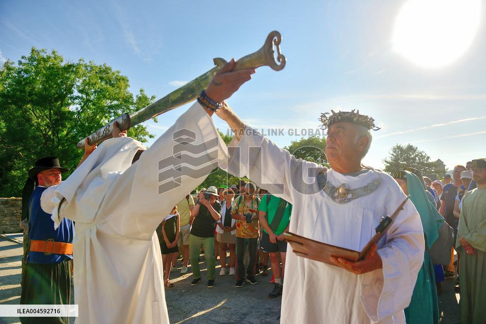 Celtic Druids Hold Tromenie Ceremony in Locronan - France