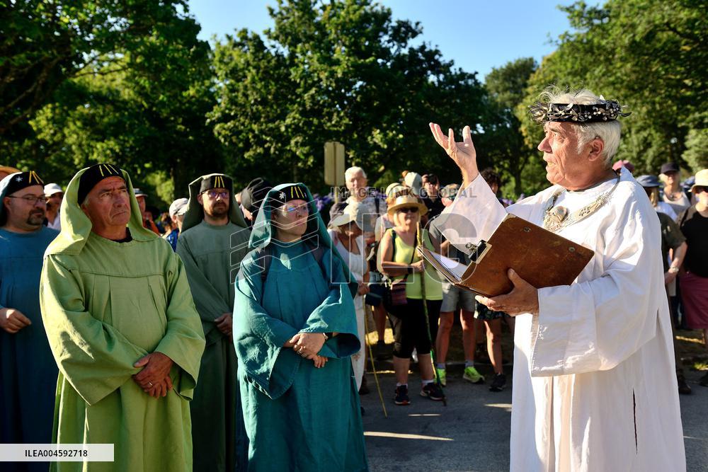 Celtic Druids Hold Tromenie Ceremony in Locronan - France