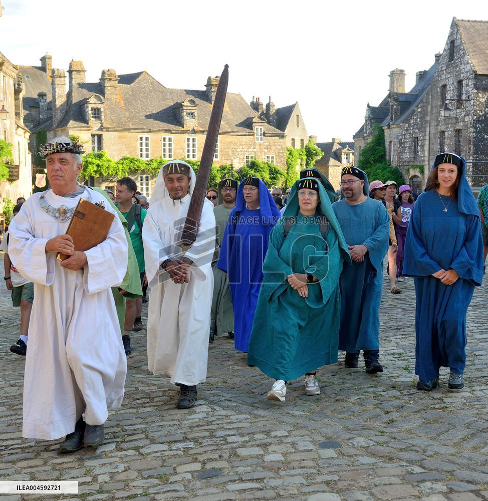 Celtic Druids Hold Tromenie Ceremony in Locronan - France