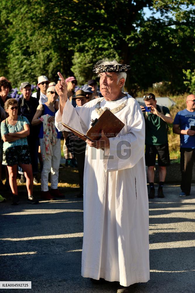 Celtic Druids Hold Tromenie Ceremony in Locronan - France